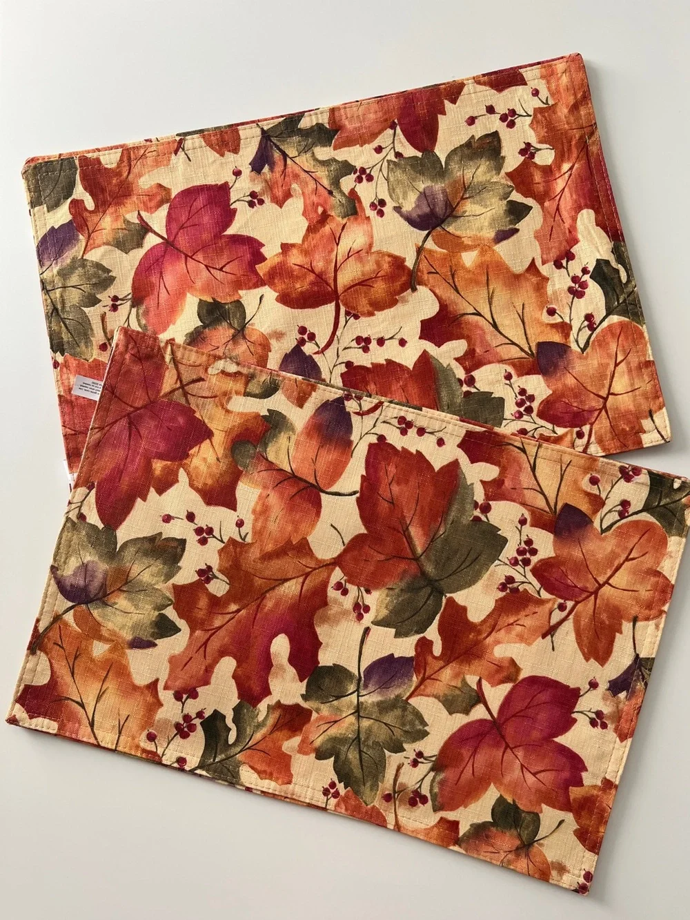 Set of 6 Fall Leaf Placemats 13x19 Thanksgiving Autumn Table Decor
